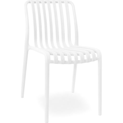 Sedia da esterno Iside in plastica resistente, modello comfort premium bianca