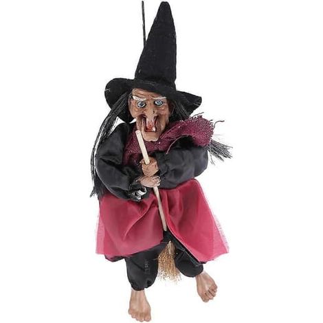 1 décoration de sorcière suspendue pour Halloween, activée par la voix et à induction, sans piles.