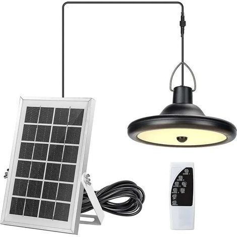 Lampe solaire,4modes,6niveaux de luminosité,avec détecteur de mouvement,télécommande,blanc chaud YYV (1/4)