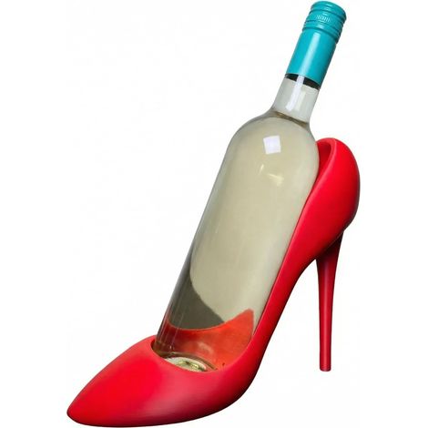Porte-bouteille à talon haut - Impression 3D - Élégant porte-bouteille au design de chaussure - Rangement décoratif et cadeau pour les femmes, les amateurs de mode et les fans de vin (1/5)