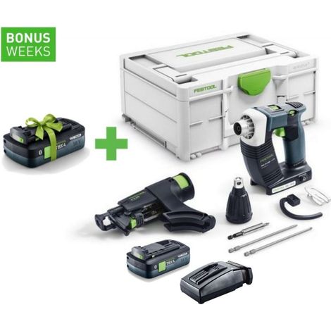 FESTOOL Akku-Bauschrauber DURADRIVE DWC 18-4500 Basic + Tabless Akkupack BP 18 TBX 4 C-ASI + TCL 6 - 576504D (1/4)