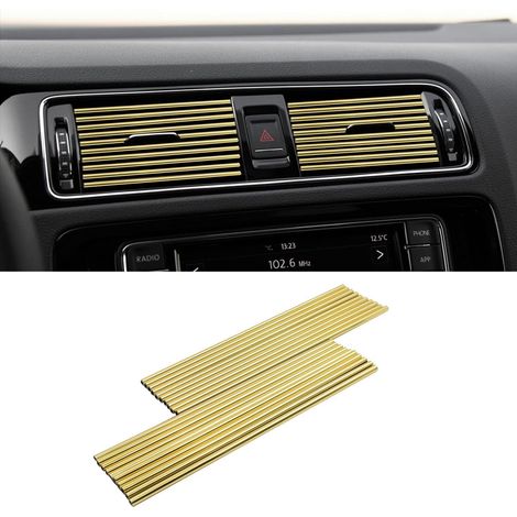 Goldene Zierleisten für Auto-Klimaanlagen, 0,4 x 20 cm, 20 Stück, universelle Zierleisten für Auto-Klimaanlagen (1/5)