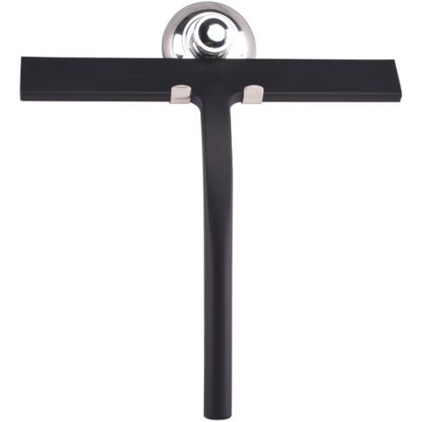 Raclette de douche avec support à ventouse - 23 cm Noir - Carré pour fenêtre