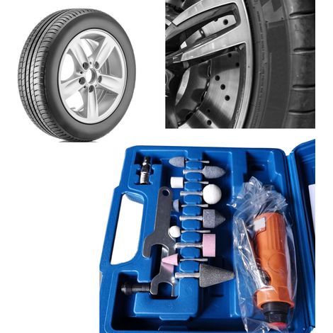 Ensemble de 16 pièces comprenant une machine à graver et à meuler, des outils de meulage et de réparation de pneus, ainsi que des outils de polissage et de meulage à grande vitesse. (1/5)