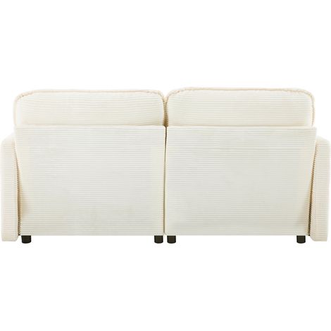 Canapé moderne en Bois, couleur Blanc, 168 x 75 x 85 cm, pour salon, bureau et petit appartement, de qualité supérieure, au design épuré et aux finitions soignées (1/5)