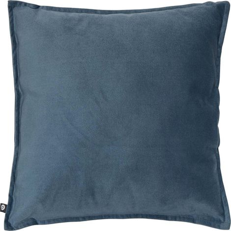 Coussin Déco Uni "Lilou" 45x45cm Bleu Égéen (1/5)