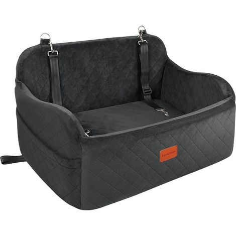 Großer Hundeautositz mit Memory Foam, für 2 kleine Hunde, inkl. Seitentasche & 3 Sicherheitsleinen (1/5)
