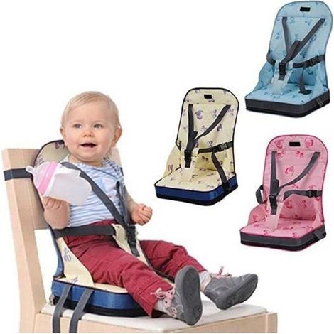Perfect-Pliant Siège Rehausseur Coussin De Chaise Haute Avec Harnais 5 Points Sécurité Pour Bébé Manger Jaune (1/4)