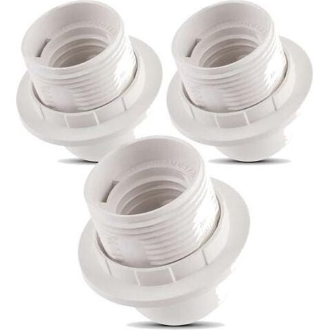 3 pièces Douille E27, Thermoplastique blanc, Virole M10x1, 250V 4A, Plafonnier Suspension (1/5)