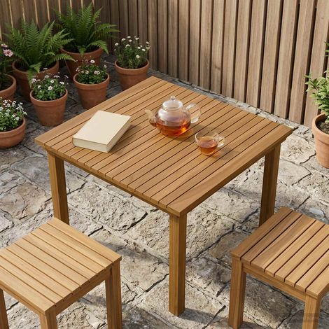 vidaXL Piano del tavolo 70 x 70 x 3,5 cm Quadrato Legno di teak (1/5)
