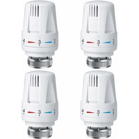4 PCS Tête Thermostatique Radiateur, Tête Thermostat Radiateur TRV M30 x 1,5, Vanne Thermostatique Radiateur, Vannes de Radiateur de Radiateur pour Système de Chauffage pour Maison et Bureau (1/5)