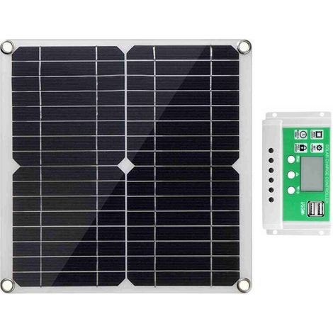 Kit de Panneau Solaire 20 W 12 V, Contrôleur de Chargeur PV en Silicium Monocristallin Flexible adapté pour Automobile, Yacht, Bateau, Maison, Abri de Jardin, Ferme