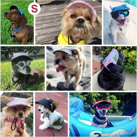 Casquette de baseball pour chien, ajustable, protection solaire, idéale pour les activités sportives en extérieur, avec ouvertures pour les oreilles, pour chiots et petits chiens, taille S, rouge. (1/4)