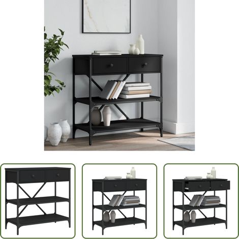 Flur Tisch -  Konsolentisch Schwarz 75x34,5x75 cm Holzwerkstoff (1/5)