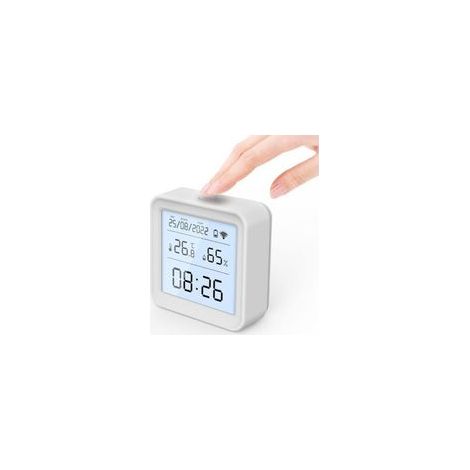 WiFi Thermometre Hygrometre Interieur, Tuya Thermomètre Intérieur Capteur Humidité Avec écran Rétro-éclairé D'enregistrement de Données, Chambre bébé Hygrometre Termometre Maison