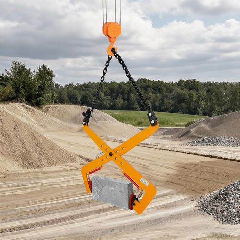 Hebeklemme Hebezange SteinträGer 500kg Verstellbar 33-70cm Steinheber Bordsteinzange Mit Gummi-Chuck Sicherer Transport Versetzzange BordsteinträGer FüR Holz Steine Stufenzange Treppenzange