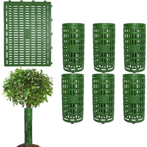 Set mit 6 wasserdichten, robusten und verstellbaren Baumstammschützern aus Kunststoff für den Garten