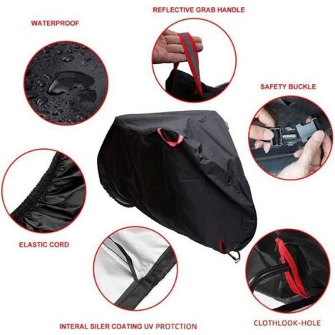 Housse de protection vélo - - Pliable - Étanche - Anti-poussière - Anti-UV - 200x70x110 cm - Tissu Oxford 210D (1/4)