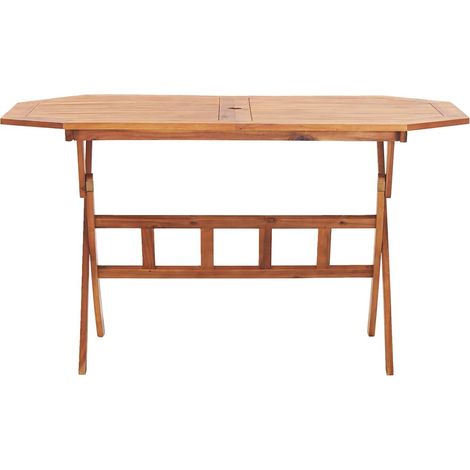 Table de jardin pliable Table d'appoint, Table de Balcon, 135 x 85 x 75 cm Bois d'acacia massif OIB9677E (1/5)