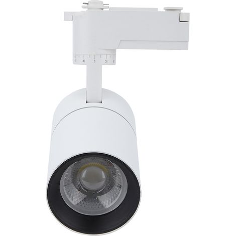 Spot LED Sur Rail 10W - Lumière Naturelle 4000K - Réglable 360 Degrés - Pour Magasins Et Vitrines - Finition Blanche (1/5)