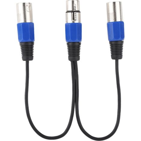 Câble adaptateur XLR femelle vers double fiche mâle (0,3 m) pour microphone, rallonge audio (1/5)