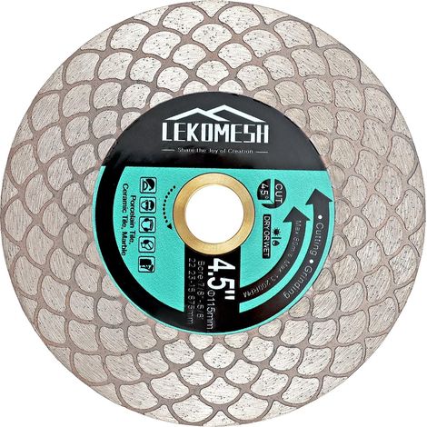 Disque Diamant Carrelage 115x22,23mm - Lame de Scie Diamant Pour Couper et Meulage Carrelage,Céramique,Marbre,Granit,Pierre Artificielle,Meuleuse D'angle, Ventilateur (1/5)