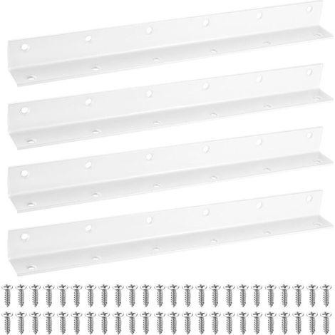 4er-Set Winkelverbinder, Eckverbinder aus weißem Metall, 12-Loch-Design, zur Befestigung von Möbeln und Regalen, Hochbeeten (1/5)