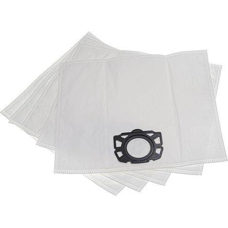 vhbw 5x Sacs compatible avec Kärcher WD 7.700 P (1.347-630.0) aspirateur  microfibres non tissées, 39cm x 24,5cm blanc (1/3)