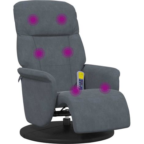 Massage Recliner Chair Dark Grey 91 x 71 x 105 cm Velvet vidaXL