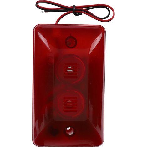 Avertisseur sonore et lumineux 12V 15W avec sirène flash rouge filaire pour maison hôtel (1/5)