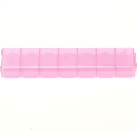 Aufbewahrungsbox mit 7 Fächern für Aquarellfarben, Schmuck und Reiseutensilien, aus rosa Kunststoff (1/5)