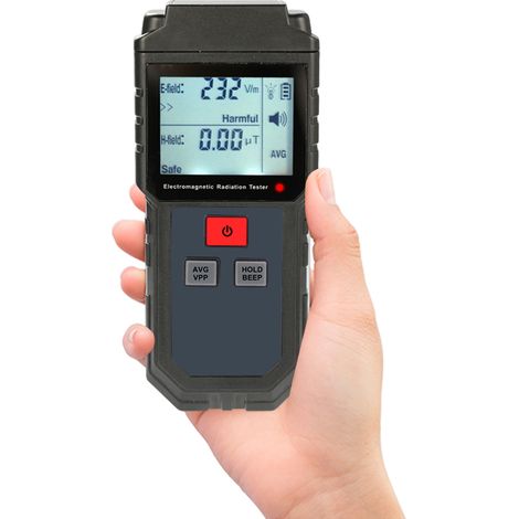 Testeur de rayonnement électromagnétique numérique LCD portable, détecteur de dosimètre magnétique de champ électrique avec alarme sonore et lumineuse (1/5)