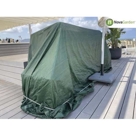 Lona de protecci贸n 80gr./m2 verde 6X10m impermeable (1/2)