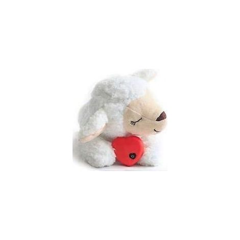 Spiel für Hundepeluche, Spiel für Chiot mit Battement de cur Aide-Zusammensetzung Peluche Chaude für Animal de Compagnie, Forme de Mouton-Crezuo