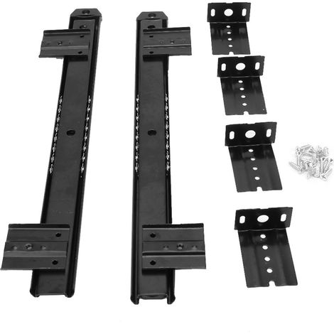 supports de rail coulissants pour clavier d'ordinateur de bureau en acier laminé à froid épais (noir) (1/5)