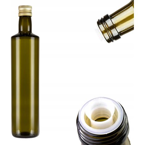 Botella DORICA 750ml OLIVE con dosificador de aceite de oliva, vidrio oscuro, 0,7l (1/4)