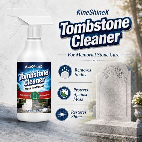 KineShineX Steingrabstein-Reinigungsspray entfernt Schimmel und Kalkablagerungen, stellt den Glanz wieder her und dient der Pflege und Reinigung. (1/5)