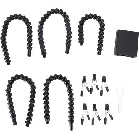 Estación de soldadura Helping Hands con abrazaderas antideslizantes giratorias de 360°, soporte para placas de circuitos y brazos flexibles para reparación de joyas.