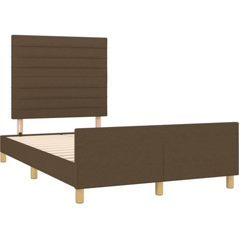 Estructura de cama sin colchón tela marrón oscuro 120x190 cm (1/5)