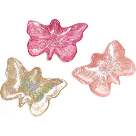 CIOTOLA IN VETRO "BUTTERFLY" ASSORITO,PREZZO CAD UNO,INDICARE IL COLORE