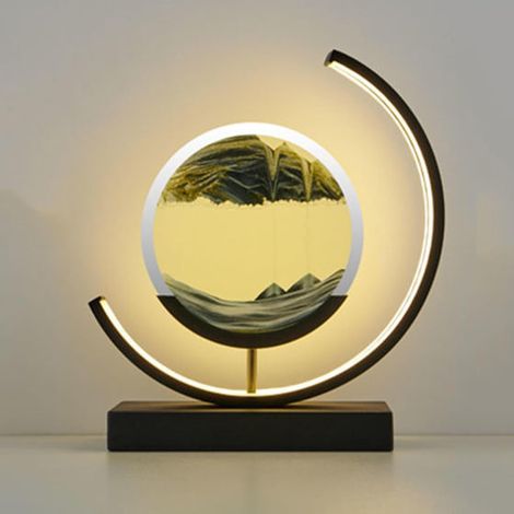 Lampe LED 3D Sable Noir, Tableau Lumineux Décoratif Mobile avec Effet Paysage, Accessoire Moderne pour Bureau Salon Chambre (1/5)