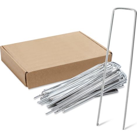 Wolketon Picchetti di ancoraggio a terra 15x25cm 150 pezzi Ø28mm acciaio zincato picchetto per tenda chiodo a terra