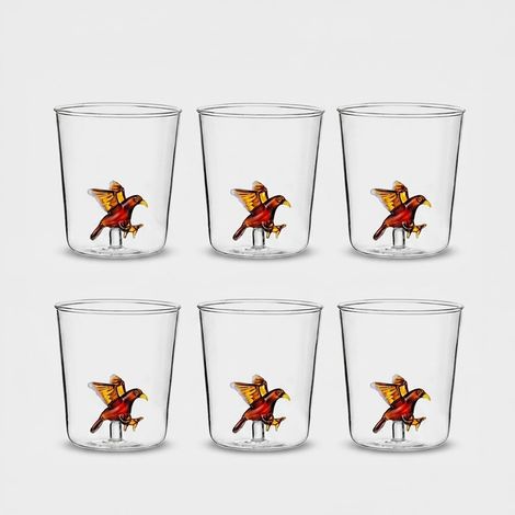 Lot de 6 verres en verre artisanaux décorés Pointù (1/2)