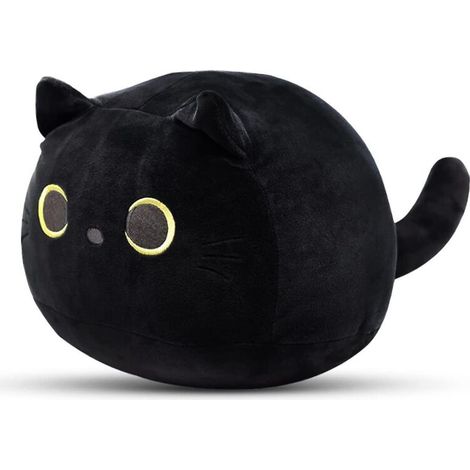 Oreiller de chat noir en peluche de 8 po pour chat noir (1/5)