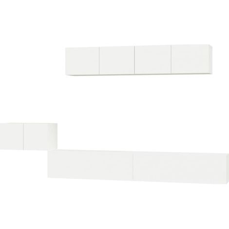 5 Piece TV Cabinet Set White Engineered Wood vidaXL (1/5)
