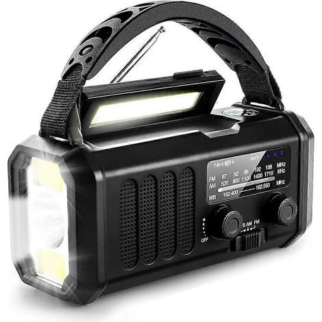 Emergency Weather Radio FM/AM/Wb,portable Hand Crank Radio,flashlight,solar Alimenté 10000mAh pour Outdoor Camping (1/5)