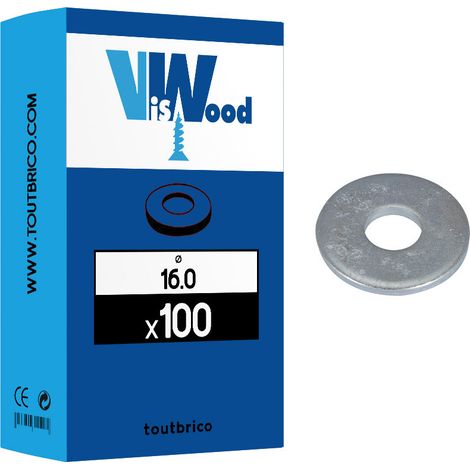 Rondelle De Charpente Serie Ch Acier Zingue Blanc M16 Bte 100 Viswood (1/2)