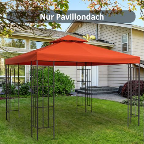 Techo recambio para cenador exterior 3x3 m rojo OKMYHOME (1/4)