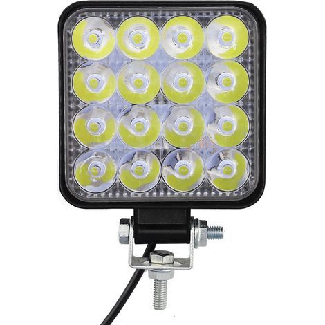 Luz de trabajo para coche, 16 LED, barra de luz de 48 W, luz de haz amplio, luz de marcha atrás para todoterreno, SUV y camiones. (1/5)