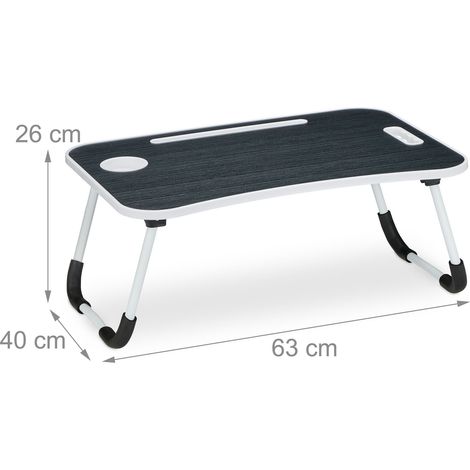 Supporto pieghevole per computer portatile lavoro comfort divano 60 x 40 x 30 cm in ferro nero 130014939